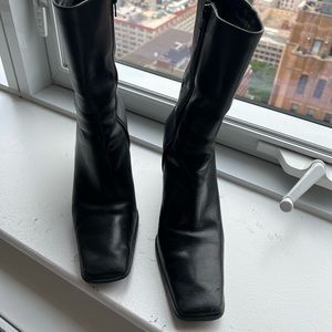 High Quality Leather Midi Calf Boots | Size 10